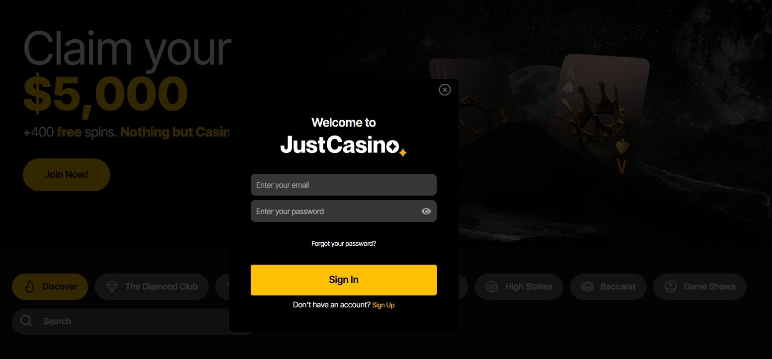 Just Casino Login
